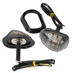 Speedwav 2Pcs Universal Motorcycle Flush Mount LED Turn Signal Indicator Amber Lights Flush-23