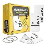 Star Right Math Flash Cards - Multiplication Flash Cards - 169 Hole Punched Math Game Flash Cards - 2 Binder Rings - for Ages 8 and Up - 3rd, 4th, 5th and 6th Grade