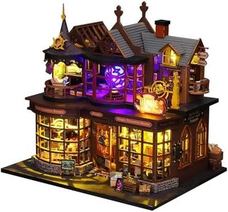 OZJAY DIY Miniature House Kit, Mini House Building Kit with Furniture, Miniature Kit for Adults Teen, Open Door Design Model Dollhouse Kit for Birthday Christmas, Magic Treasure House