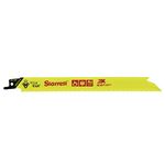 Starrett BR81014-20 Bi-Metal Unique Straight King Cut Fire, Rescue and Demolition Reciprocating Saw Blade, 0.050" Thick, 10-14 TPI, 8" Length x 3/4" Width, Fluorescent Yellow (Pack of 20)