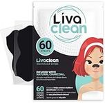 Livaclean 60 CT Charcoal Blackhead Remover Pore Strips - Blackhead Remover Strip - Black Head Nose Strips Black Head Extract Stripes