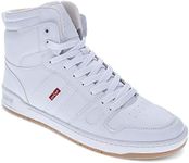 Levi's Men's 521 BB Hi Pebbled Faux Leather High Top Athletic Sneaker White 9