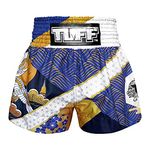 Tuff Sport Muay Thai Shorts Boxing Shorts Traditional Styles MMA Workout Kickboxing, Tuf-ms651-blu, Medium