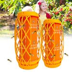2-Pack Wasp Traps Outdoor Hanging - Carpenter Bee Traps with Super Sticky Surface | Weatherproof Yellow Jacket Trap & Insect Bee Fly Catcher with Honey Trap for Garden, Patio, Camping | Safe Non-Toxic