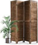 Room Divider 4 Panels, 5.75FT Wooden Room Divider Wall Folding Privacy Screens Freestanding Partition for Home Office Bedroom