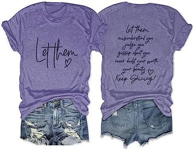 Let Them Misunderstand You T Shirts Womens Funny Letter Graphic Casual Short Sleeve Tops (1PC Printed Front and Back)