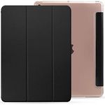 KHOMO iPad 10.2 2019 Case (7th Generation) with See Though Transparent Back Cover - Dual Hybrid Series (Black (Clear Back))