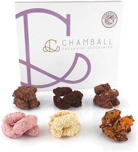 CHAMBALL Caja de Chocolates Belgas Artesanos Essential Pack - Surtido de 24 Trufas de Chocolate con: Blanco, Negro, Leche, Mango, Fresa y Naranja Ideal para Disfrutar y Regalar