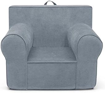 Delta Children XL Cozee Foam Chair - Perfect Size for Kids Ages 18 Months - 12 Years+, Denim Blue