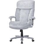 BASETBL Wide Office Chair Heavy Duty 440lbs(200kg) Big & Tall Executive Chair with Ultra Thick Cushion, Desk Computer Chair for Home Gaming Comfy Breathable Fabric Padded Armrests Headrest Tilt, Grey