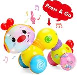 SANTALON Caterpillar Press & Go Toy Musical,Crawling caterpillers Toys for 1 Year Old Girls Gifts with Music & Light, Press & Go Baby Toys 12+ Months 1st Birthday Gifts for Girls Boys,Multicolor