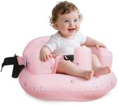 AirSwim Inflatable Baby Chair for Baby 3 Months and Up, Inflatable Baby Seat with Safety Belt and Built-in Pump, Simplified Blow Up Baby Chair, Baby Seats for Infants for Sitting Up, Strawberry