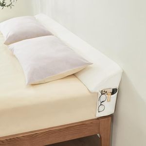 Voctriam Bed Wedge Gap Filler Full (54"x 8"x 6") Wedge Pillow for Headboard Gap 0-8" Mattress Gap Filler Pillow to Fill The Gap Between Mattress and Wall with 2 Side Large Pockets