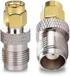 TUOLNK SMA Male to TNC Female Coaxial Adapter, Gold and Silver, 50 Ohm, Low-Loss, 2pcs