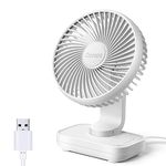 OCOOPA USB Desk Fan, Table Fan 4 Speeds portable fan, 5inch Mini Portable Fan, with Strong Airflow Quiet Operation, Electricity Display, Easy to Disassemble, Desktop Fan