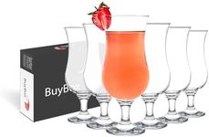 the mask el turko Large Hurricane Glass Set Of 6 Pcs 15.5 Oz / 460 Ml Milkshake,Tall Cocktail Glasses, Mojito, Margarita, Sangria, Pina Colada Glasses, Stemmed Big Coupe Glassware