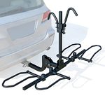 Leader Accessories 2-Bike Platform Style Hitch Mount Bike Rack, Tray Style Bicycle Carrier Racks Foldable Rack for Cars, Trucks, SUV and Minivans with 2" Hitch Receiver - Quick Hitch Pins Design