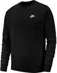 NIKE M NSW Club CRW Bb Long Sleeved T-Shirt - Black/(White), Small-T