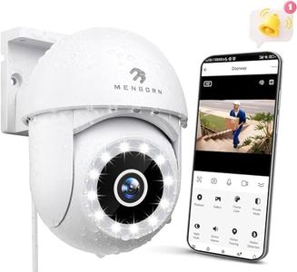 Menborn 2.5K/4MP Telecamera Wi-Fi Esterno, Aggiornata 360° Telecamera da Esterno WIFI, Telecamera IP 2.4GHz con Faro, Visione Notturna a Colori, Audio Bidirezionale e Sirena, Compatiblile con Alexa.
