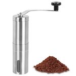 Sequpr Manual Coffee Bean Grinder Stainless Steel Manual Coffee Burr Grinder Hand Crank Coffee Grinder Mill with Adjustable Bean Grind Size for Home Travel Office