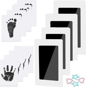 Inkless Baby Print with 4 Ink Pads and 8 Imprint Cards,Baby Hand and Footprint Kit, H HOME-MART Premium No-Mess Ink Free Print Pads Baby Footprint Kit For Baby Dog Paw Print Kit,Dog Nose Print Kit,Safe and Non-Toxic Ink