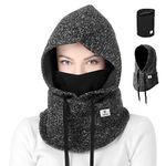 Leyuee Balaclava Winter Hat Facial Neck Warmer Mask, Sporty Street Fashion Skiing Gray