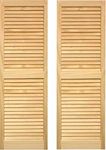 LTL Home Products AM-SHL71 Exterior Solid Wood Louvered Window Shutters, Unfinished Pine