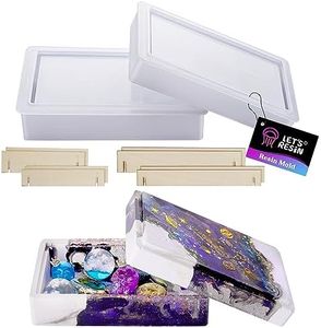 LET'S RESIN Storage Box Molds, Silicone Resin Box Molds, Storage Container with Sliding Lid Design, Epoxy Moulds Silicone for Resin Casting, Jewelry, Tarot Cards, Makeup