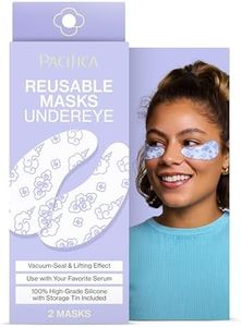 Pacifica Reusable Mask – Under Eye Mask Silicone Face Mask for Fine Lines & Dark Circles, Pair with Serum, Storage Tin Included, Vegan & Cruelty-Free, 2 Pieces