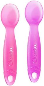 ChooMee Silicone Baby Spoons | First Stage Feeding Spoons with Flexible Design | Encourages Self Feeding and Baby Led Weaning | Teething Friendly Soft Tip with Firm Handle | FirstSpoon 2 CT