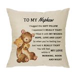 to My Nephew Pillowcase Gift,Funny Nephew Pillow Cover for Men Boys Teens Birthday Christmas Nephew Gift from Auntie Uncle Cushion Cover 18"x 18"