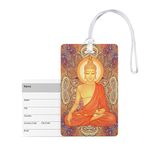 100yellow® Lord Buddha Luggage Tags, Bag Tag Travel Id Labels Tag for Baggage Suitcases Bags with Silicon- Ideal for Travel