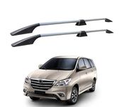 SHOPONE - Stylish Roof Rails (Drill Free) in Rocket Curve Design in Silver Colour with Both Legs in Black for Innova