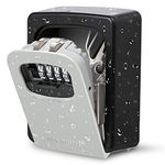 Key Lock Box - Fosmon 4 Digits Combination Weatherproof Wall Mount Key Safe, Hide a Key Outside with Resettable Code, Multiple Key Capacity and Mounting Kit