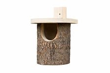 Wildlife World N8 Natural Log Robin Nest Box Bird Home Birdhouse, silver