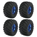 SUNGOOYUE 4Pcs 1/10 Scale Monster Truck Tires, High Strength Durable RC Tire and Wheels Replacement Part for 1/10 RC Car