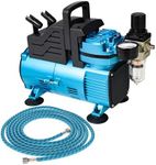 Master Airbrush 1/5 HP Cool Runner Dual Fan Air Compressor Kit Model TC-420 - Professional Single-Piston with 2 Cooling Fans, Longer Running Time without Overheating, Regulator Water Trap Holder