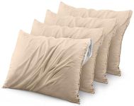 Utopia Bedding Waterproof Pillow Protectors Zippered (4 Pack, Beige) Queen Size, Bed Bug Proof Pillowcases, Pillow Encasement Covers 20 x 28 Inches