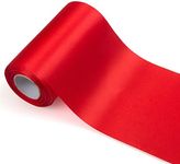 ADVcer 4 inch Wide Red Satin Ribbon