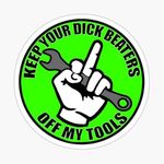 STICKY DUDE - Keep Your Hands of My Tools Toolbox Stickers, 5 in - Motorcycle Funny Stickers Bikers Sticker Laptop Window Bumper Decals