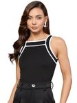 Uptownie Lite Women's Stretchable Sleeveless Tank Top (S,Black)