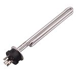 DERNORD 240V 2500W Tri-clamp Foldback Heating Element Stainless Steel Immersion Water Heater with 3-Wire Electrical Locking Plug (1.5 Inch Tri clamp)