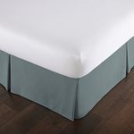 Southshore Fine Linens - VILANO Springs - 15 inch Drop Pleated Bed Skirt, Steel Blue (Teal), Queen