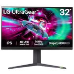 LG UltraGear 4K Gaming Monitor 32GR93U, 31.5 inch, 4K, 144Hz, 1ms GtG, IPS Display, HDR 10, NVIDIA G-Sync & AMD FreeSync compatible, Smart Energy Saving, Displayport, HDMI