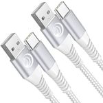 Aioneus USB C Charger Cable 6FT, 2-Pack USB to USB C Cable Nylon USB Type C Cable 3A USBC Fast Charging Cable for Samsung S24 S23 S22 S21 S20 FE Ultra S10 Note 20 Note 10 Note 8, Moto, LG, Pixel