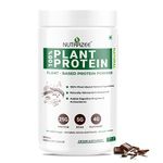 Nutrazee 100% Plant Protein Powder Vegan - For Men & Women, Natural Chocolate Flavour, Gluten & Lactose Free, Added Digestive Enzymes & Antioxidants (400 g, 11 Servings)