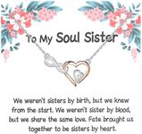 MYSOMY to My Soul Sister Necklace Unbiological Sister Gift Best Friend Interlocking Necklace Soul Sister Jewelry for Women (Infinity Heart Necklace)