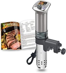KitchenBoss Sous Vide Cooker Ultra-Quiet Immersion-Circulator: Color LCD Recipes |G320 Pro Silver Machine Brushless DC Motor|1100 Watts |IPX7 Waterproof