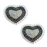 Neva Nude Crystal Nipztix Pasties Nipple Covers for Festivals Raves, Medical Grade Adhesive, Waterproof, Made in USA, French Maid, One Size