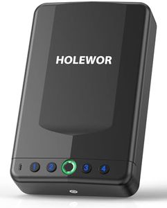 HOLEWOR Car Gun Safe, Small Pistol Safe Biometric Gun Safe for Handgun, Portable Fingerprint Quick Access Handgun Safe for Nightstand Bedside